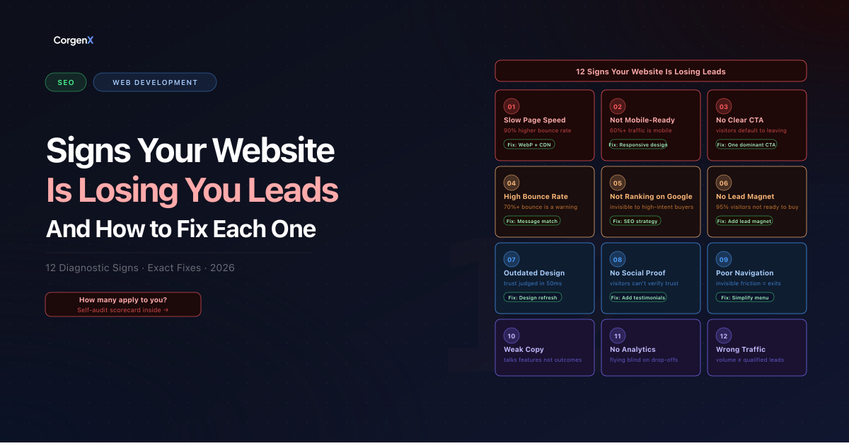 Signs Your Website Is Losing You Leads (And How to Fix Each One)
