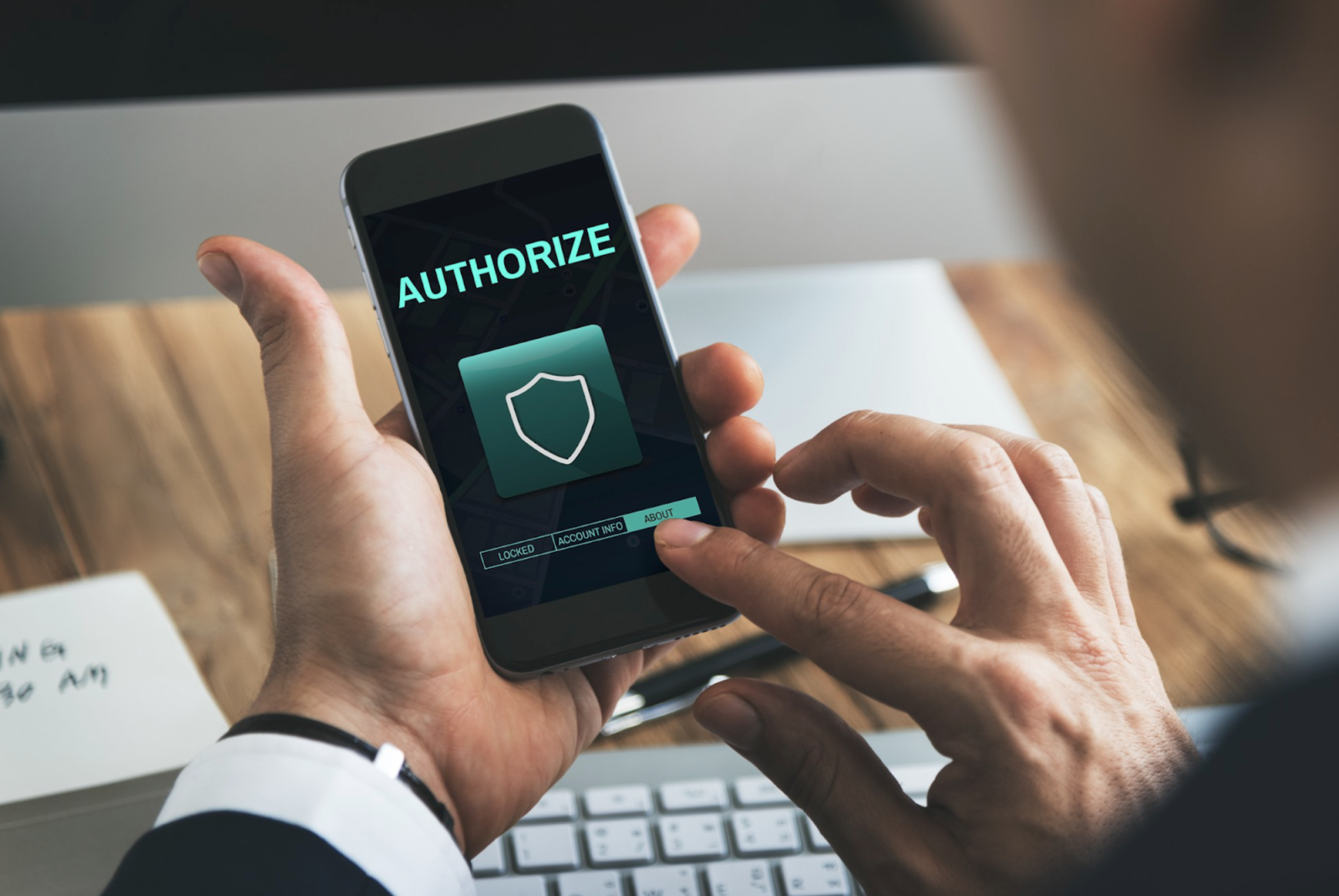 Privacy-first UX — a clear and transparent authorization screen showing data usage permissions