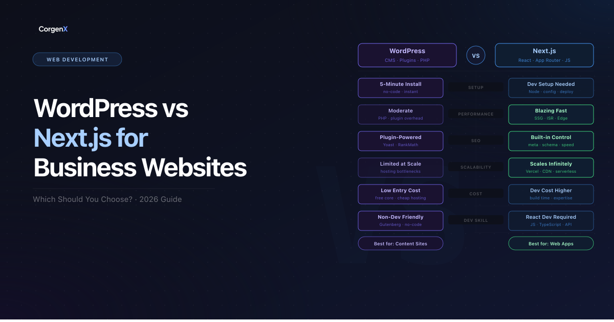 WordPress vs Next.js for Business Websites in 2026: Which Should You Choose?